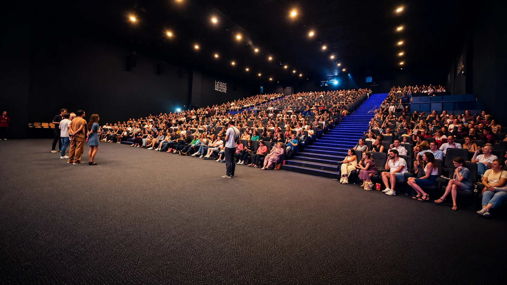 L'équipe de La Maison de nos rêves – Kev Adams, Camille Aguilar, Chantal Ladesou et Claude Zidi Jr. – échange avec plus de 600 spectateurs lors de l'avant-première organisée au Kinepolis Lomme.